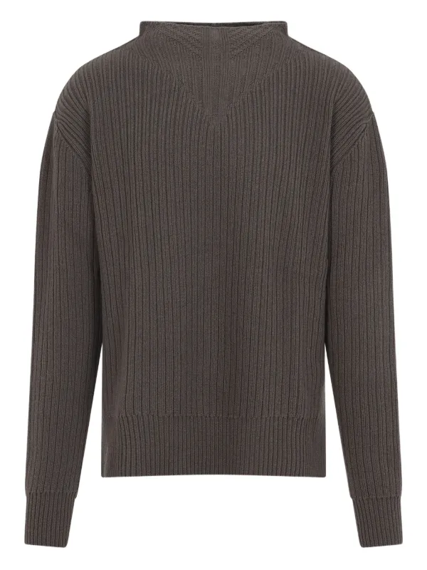 Rick Owens Ribbed mock-neck Sweater | Grey | FARFETCH