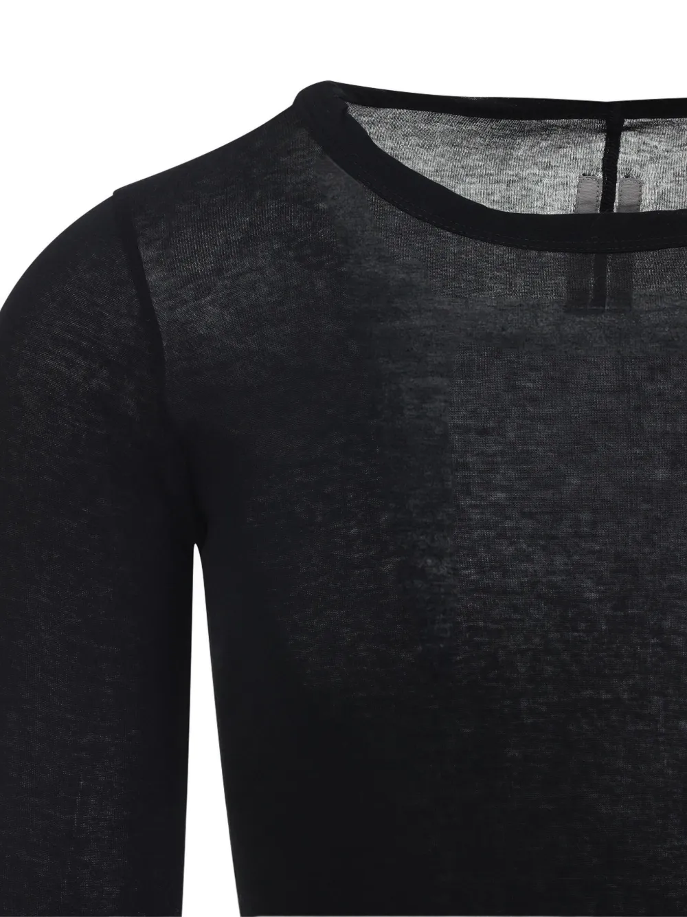 Rick Owens Forever Rib LS katoenen T-shirt Zwart