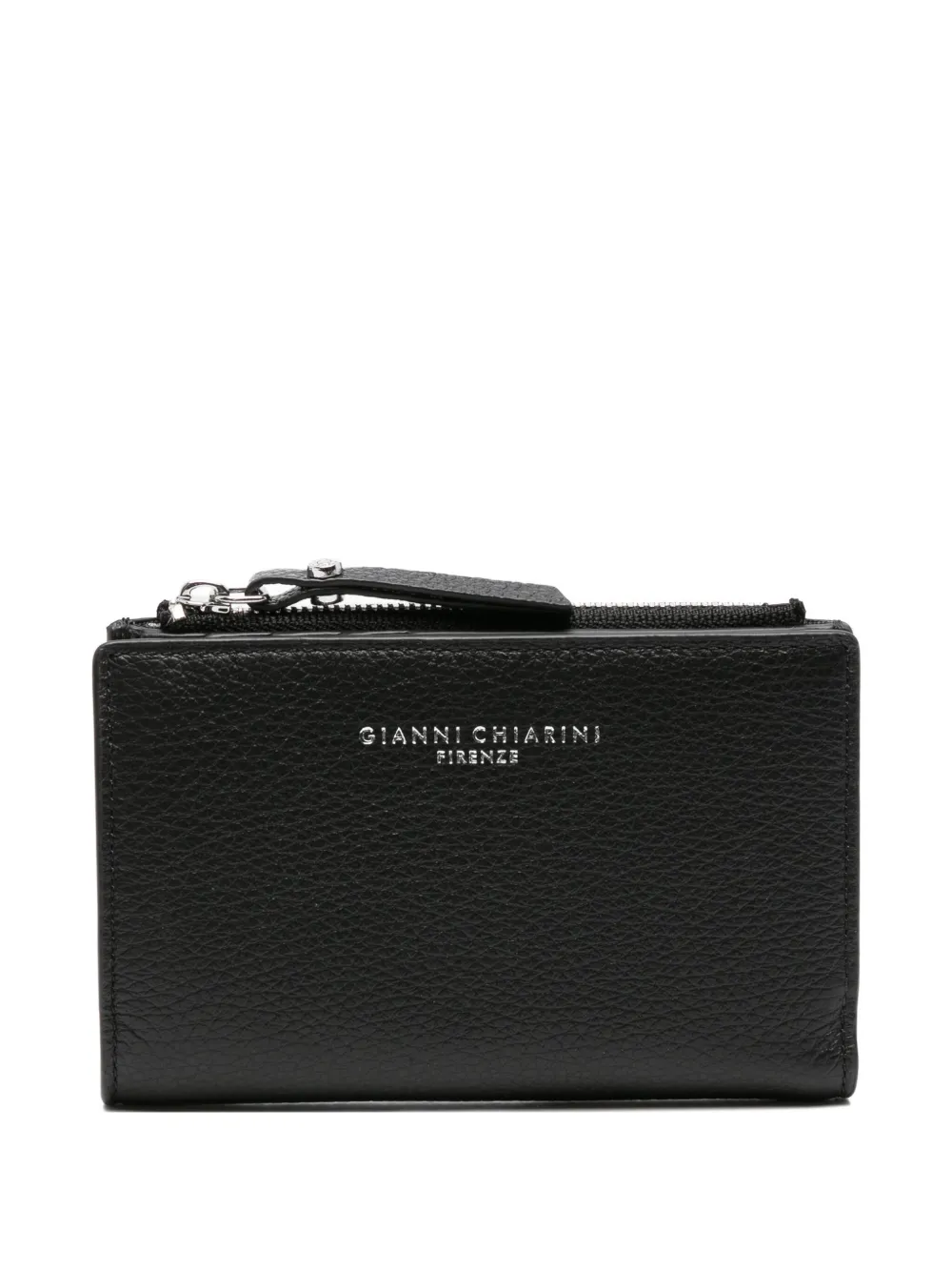 grained-leather zip wallet