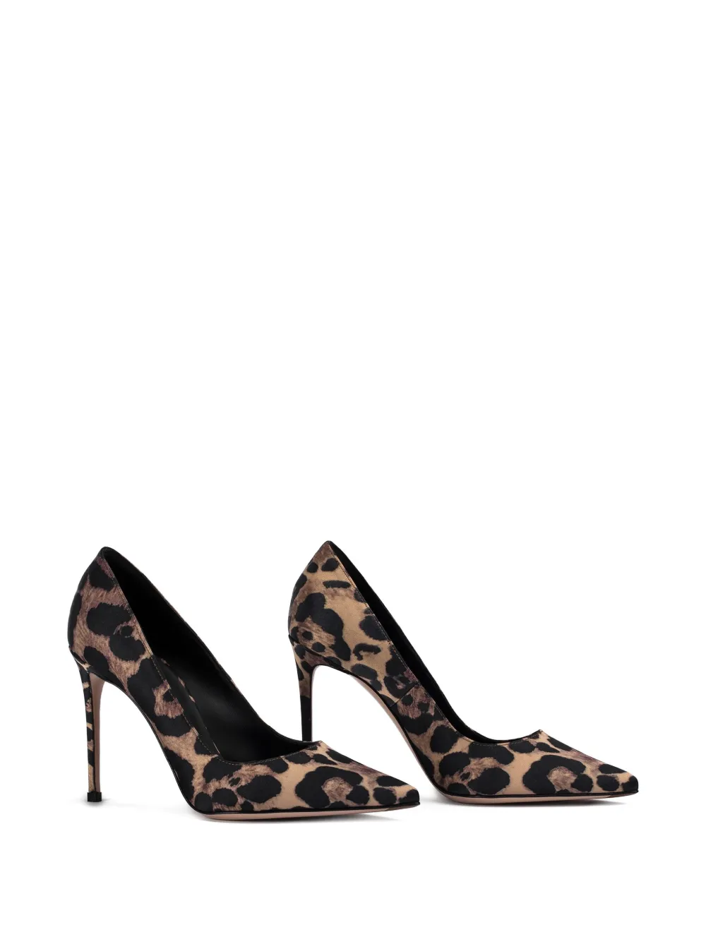 Le Silla 100 mm Eva pumps met luipaardprint en puntige neus Beige