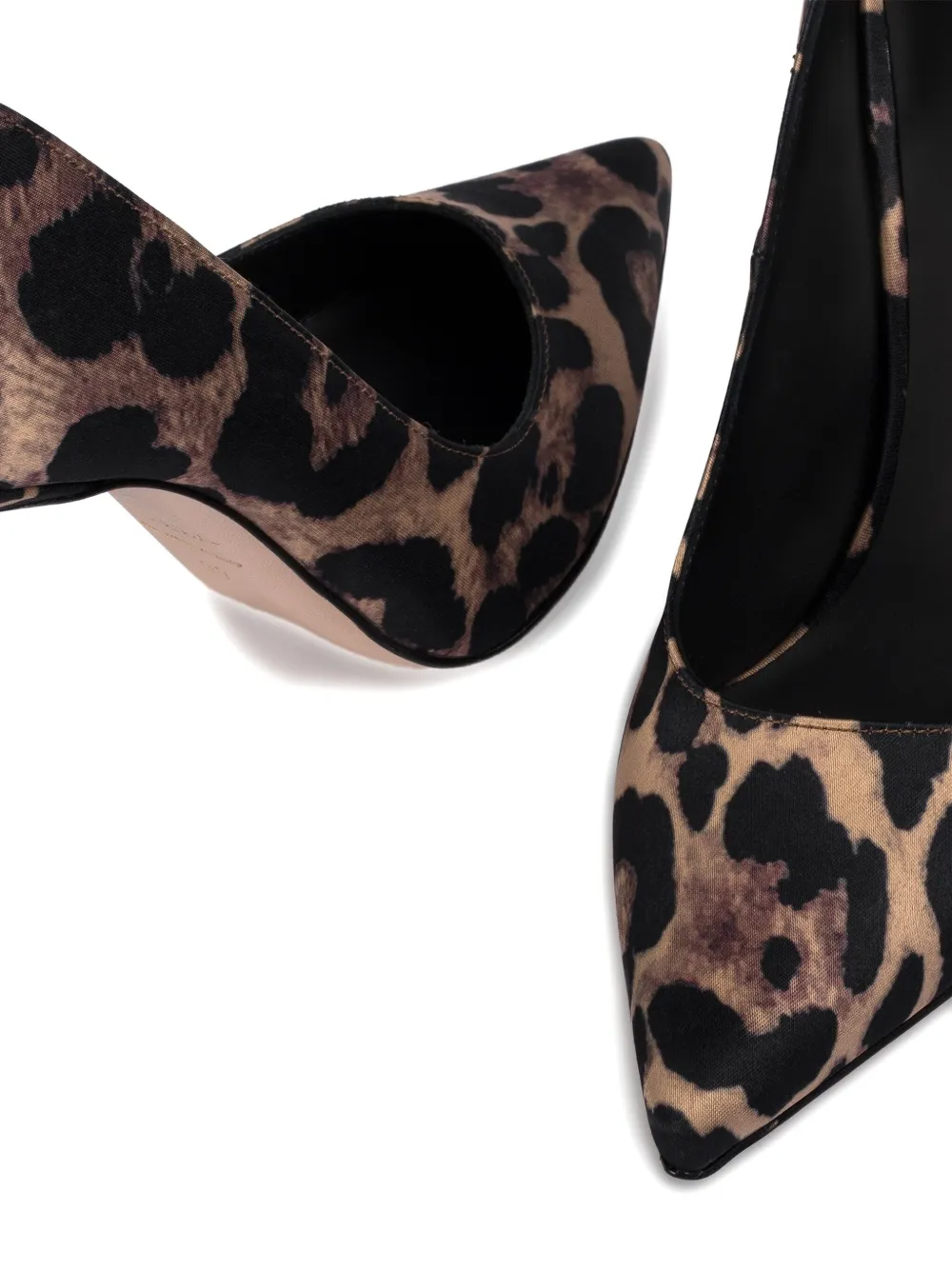 Le Silla 100 mm Eva pumps met luipaardprint en puntige neus Beige