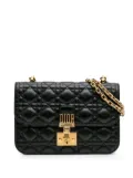 Christian Dior Pre-Owned 2017 Medium Lambskin Cannage DiorAddict Flap shoulder bag - Black