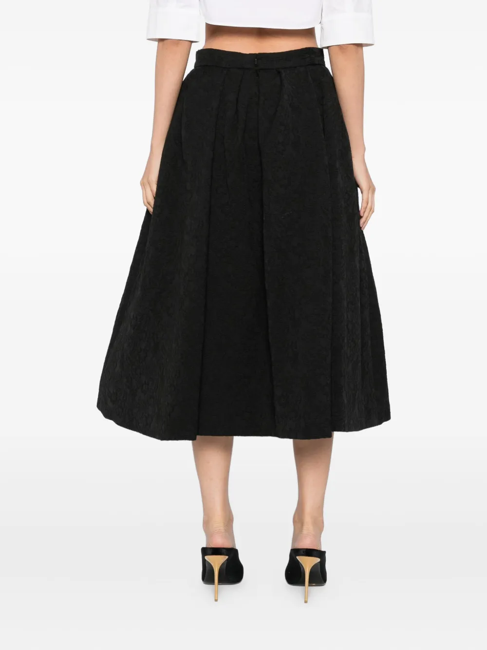 Carolina Herrera Rok met bloemenprint Zwart