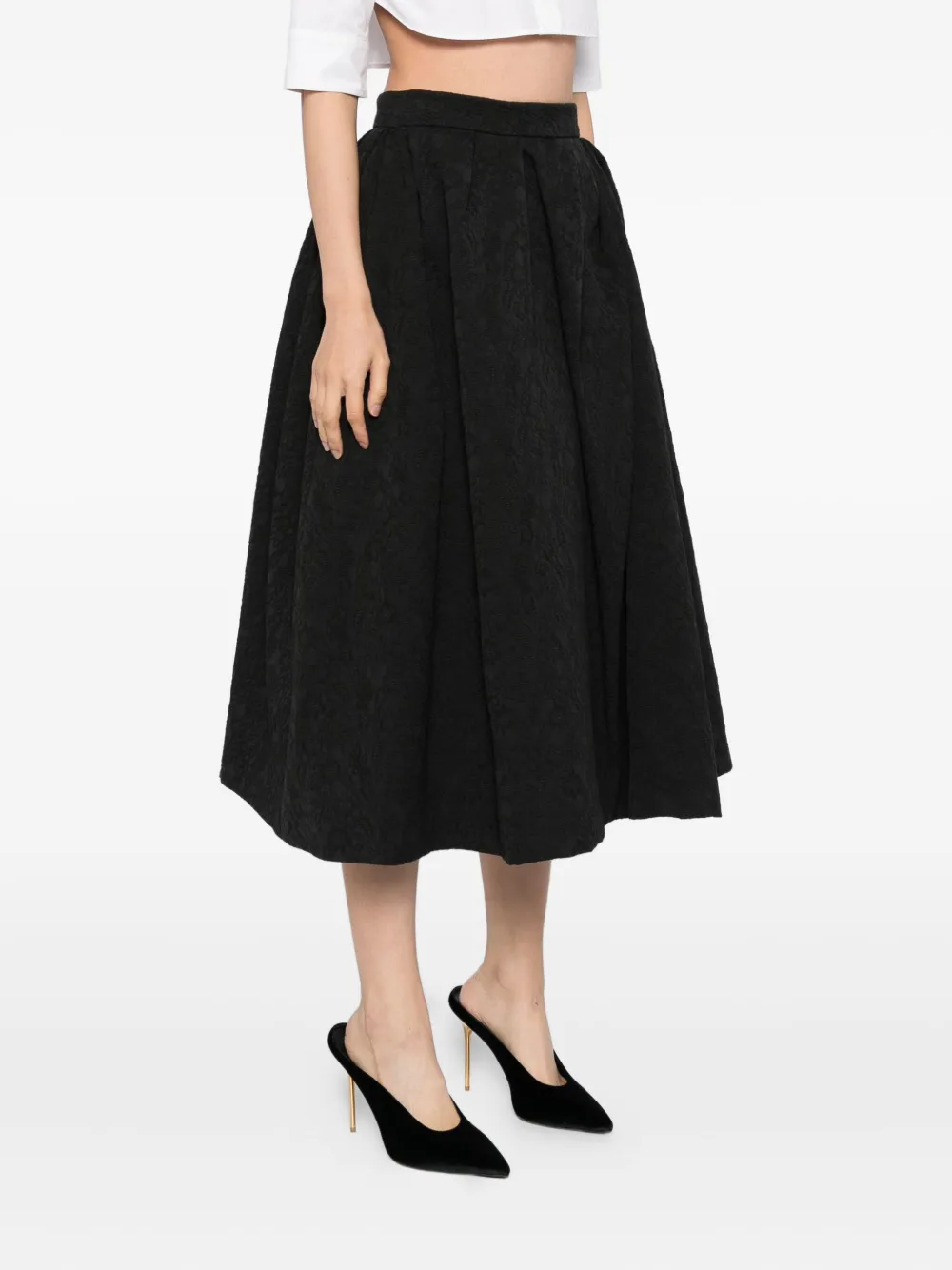 Carolina Herrera Rok met bloemenprint Zwart