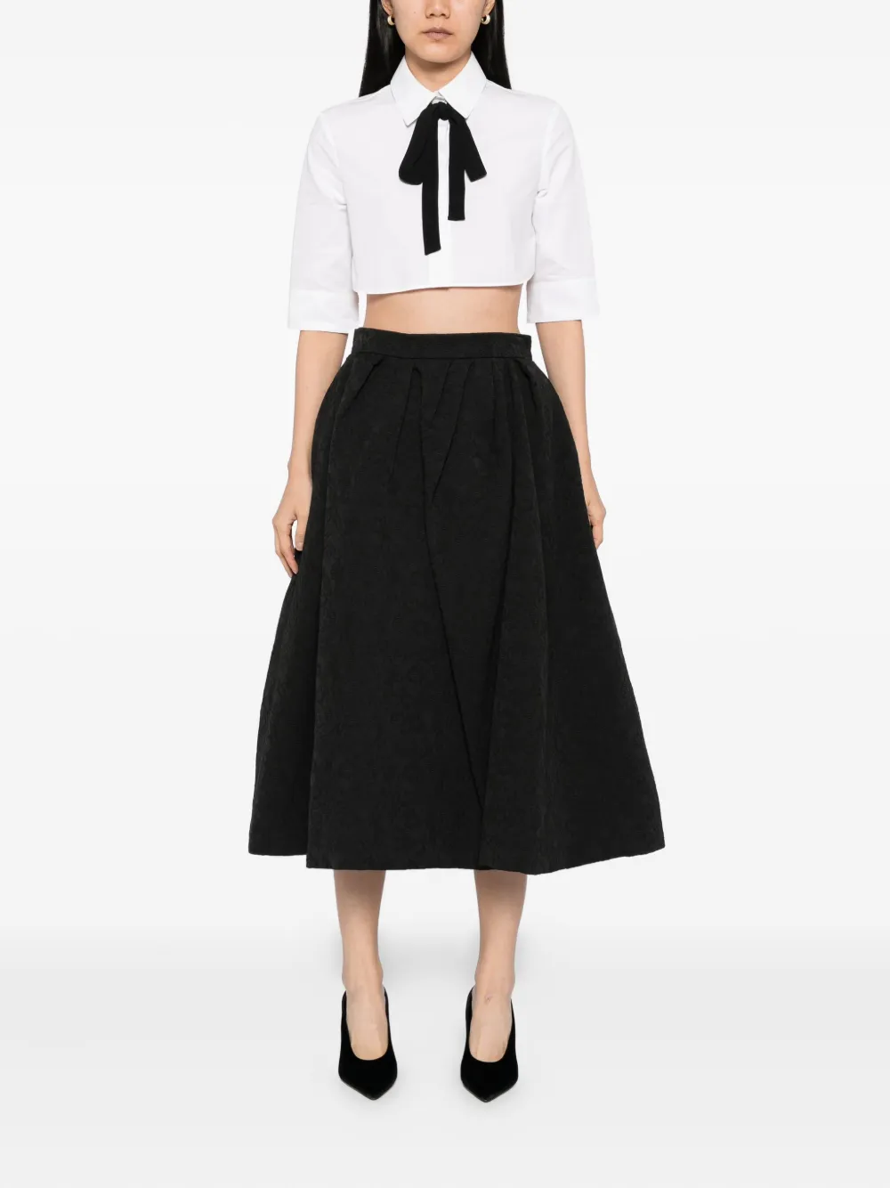 Carolina Herrera Rok met bloemenprint - Zwart