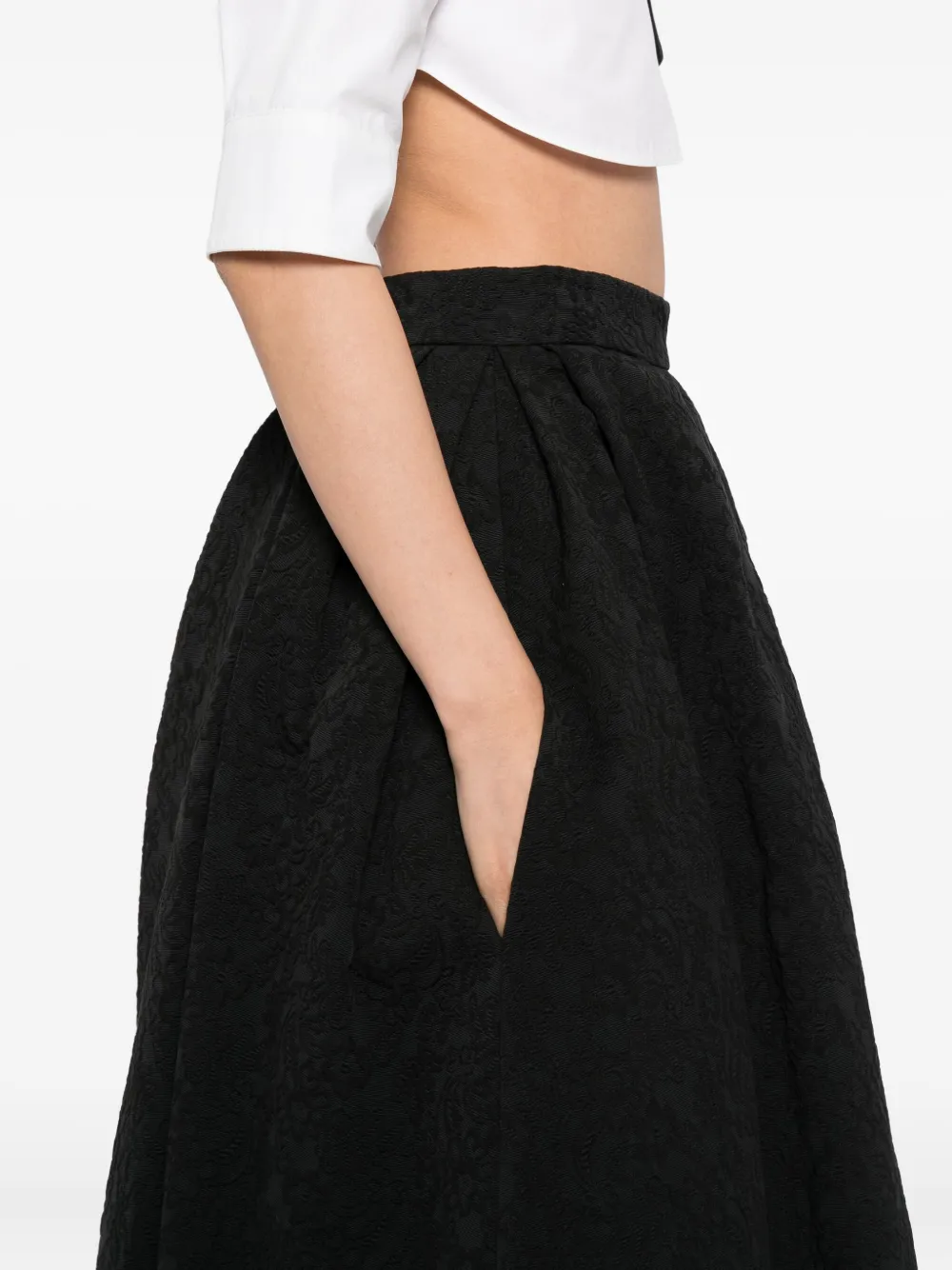 Carolina Herrera Rok met bloemenprint Zwart