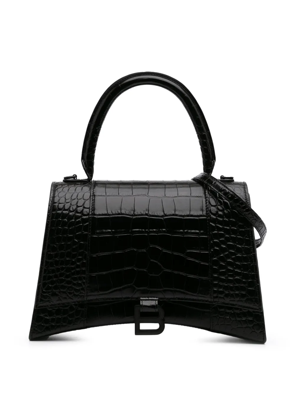 Balenciaga Pre-Owned 2007 Medium Croc Embossed Leather Hourglass Top Balenciaga Pre-Owned 2007 Medium Croc Embossed Leather Hourglass Top