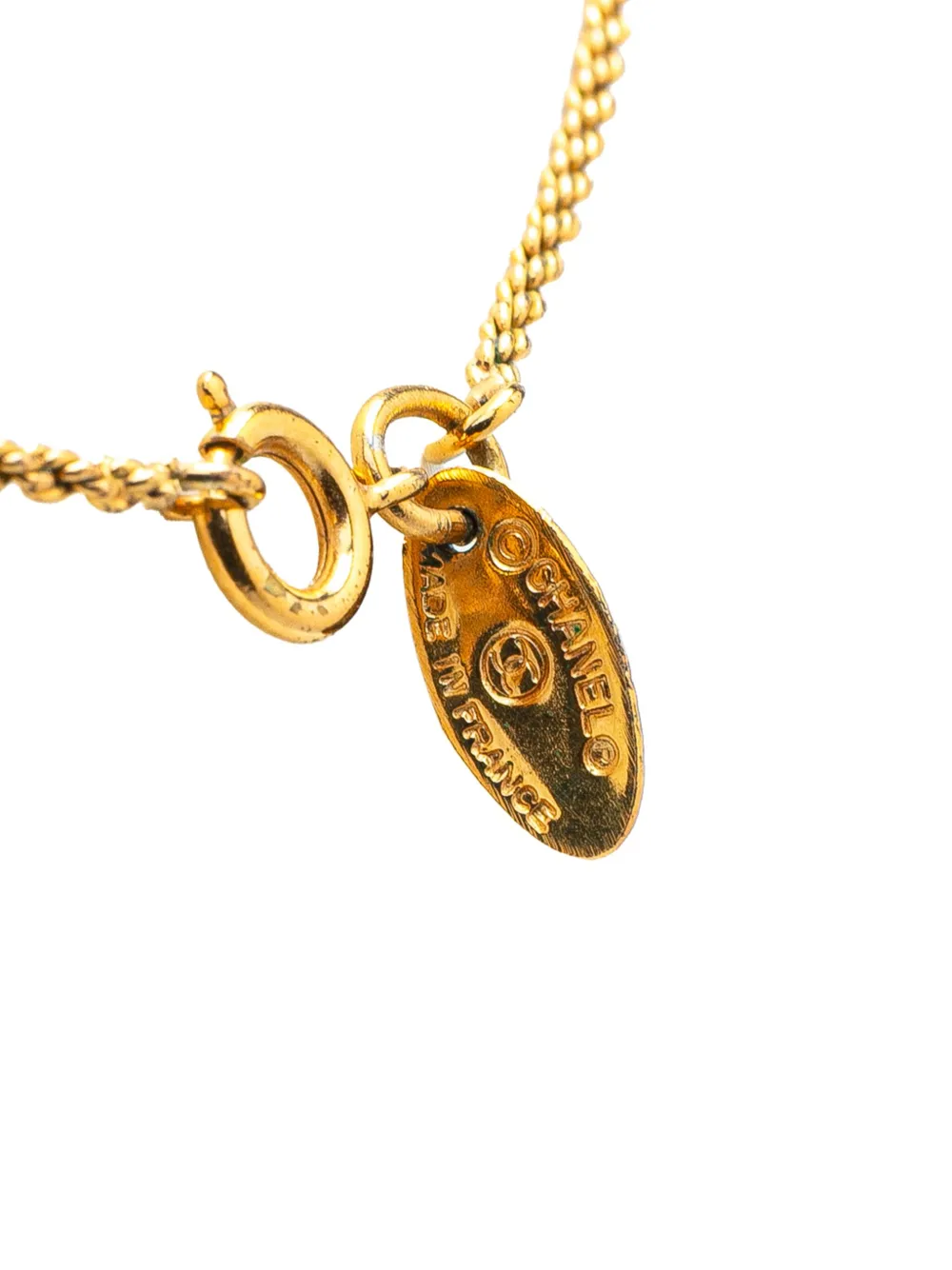 CHANEL Pre-Owned 1970-1980 Gold Plated Rhinestone Pendant Necklace costume necklace | Image 2