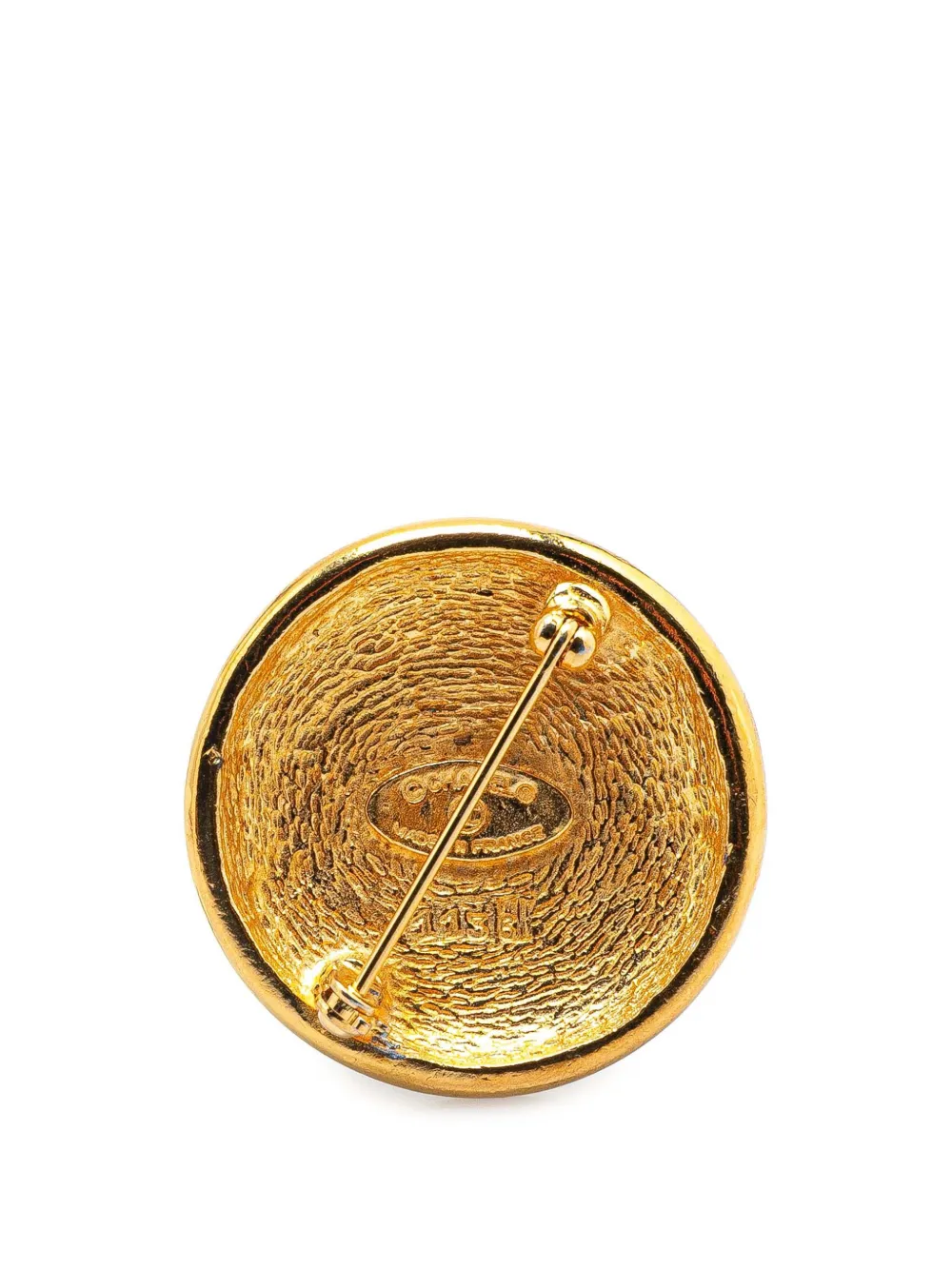 CHANEL Pre-Owned 1970-1980 Gold Plated CC Round Brooch costume brooch | Image 2