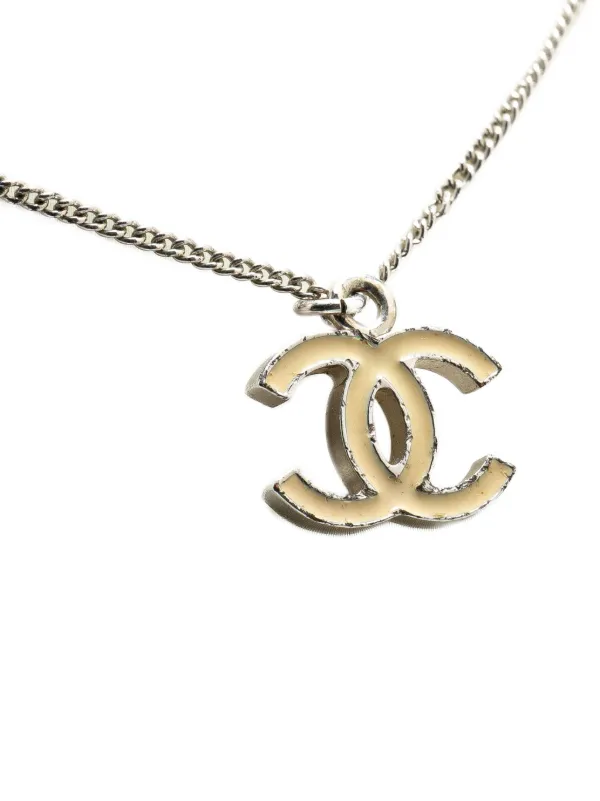 CHANEL Pre-Owned 2000-2010 Silver Enamel CC Pendant Necklace Costume  Necklace Silver FARFETCH PH