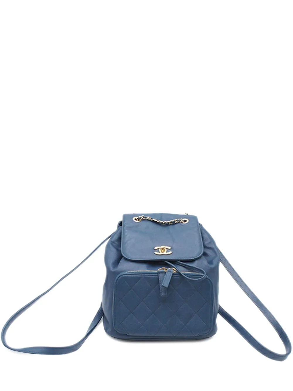 CHANEL Pre-Owned 2016-2017 Caviar Business Affinity backpack - ブルー CHANEL Pre-Owned 2016-2017 Caviar Business Affinity backpack - ブルー