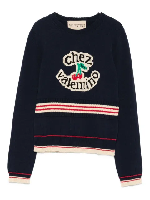 Valentino Garavani cherry-embellished crew-neck sweater