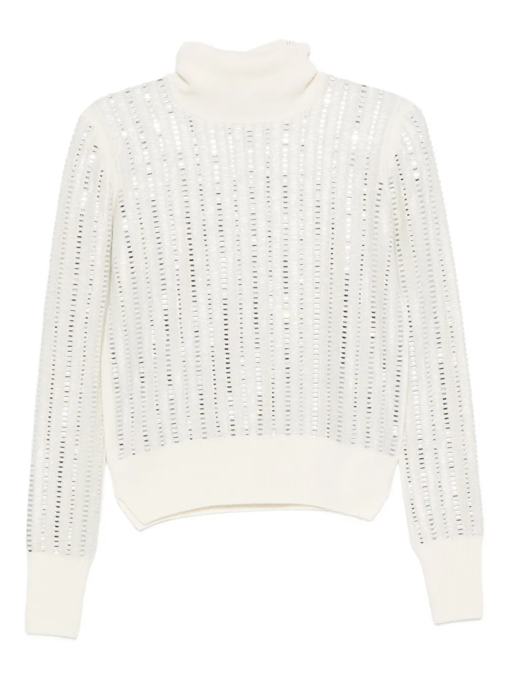 Ermanno Scervino rhinestone-embellished turtleneck jumper Beige