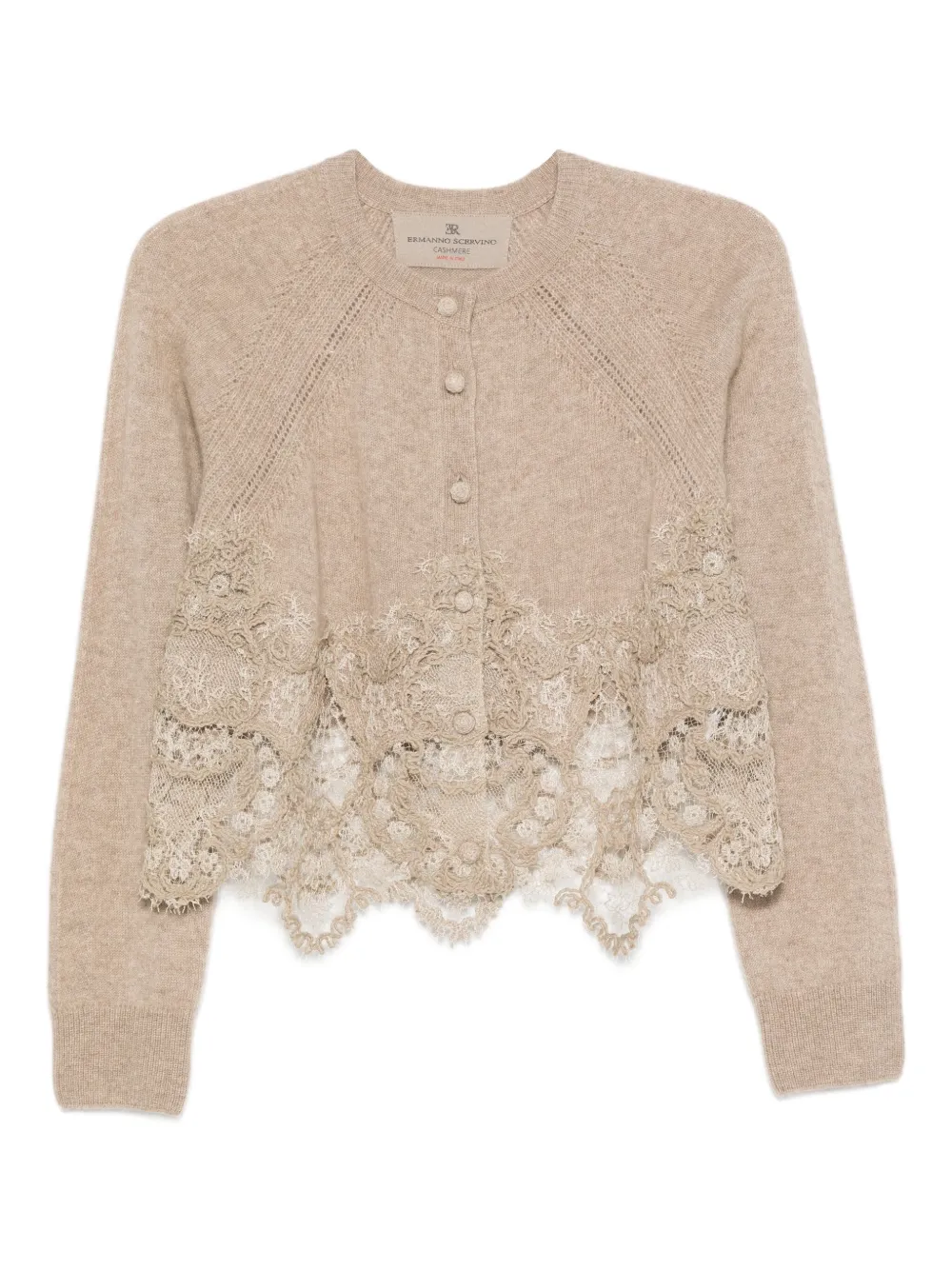 Ermanno Scervino Vest met afwerking van kant Bruin