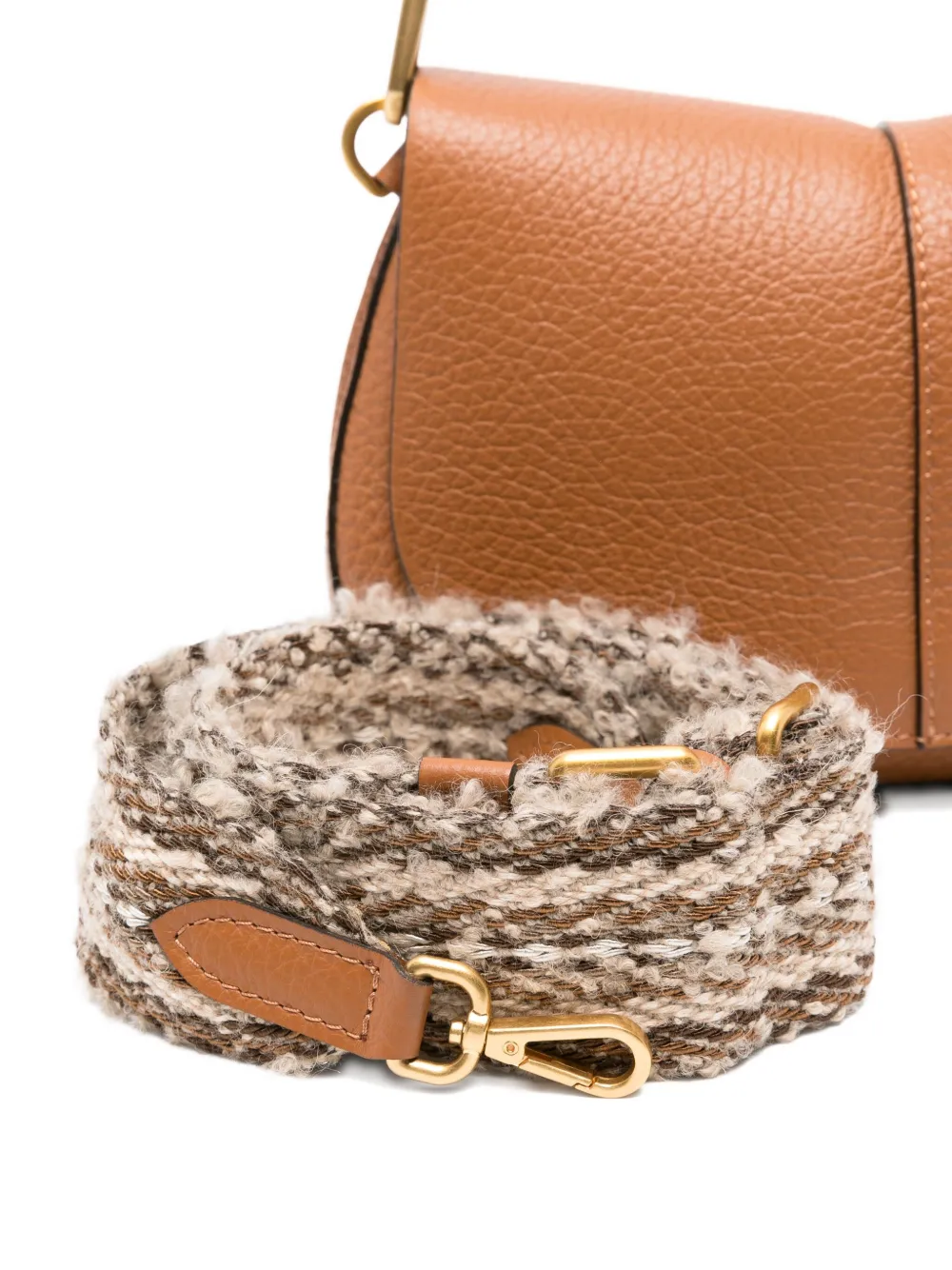 GIANNI CHIARINI Helena leather shoulder bag Bruin