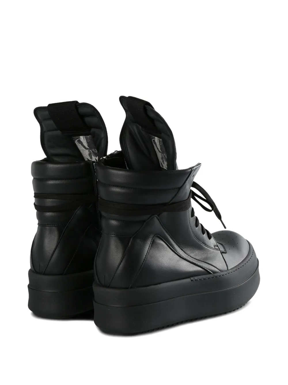 Rick Owens leather high-top sneakers Black