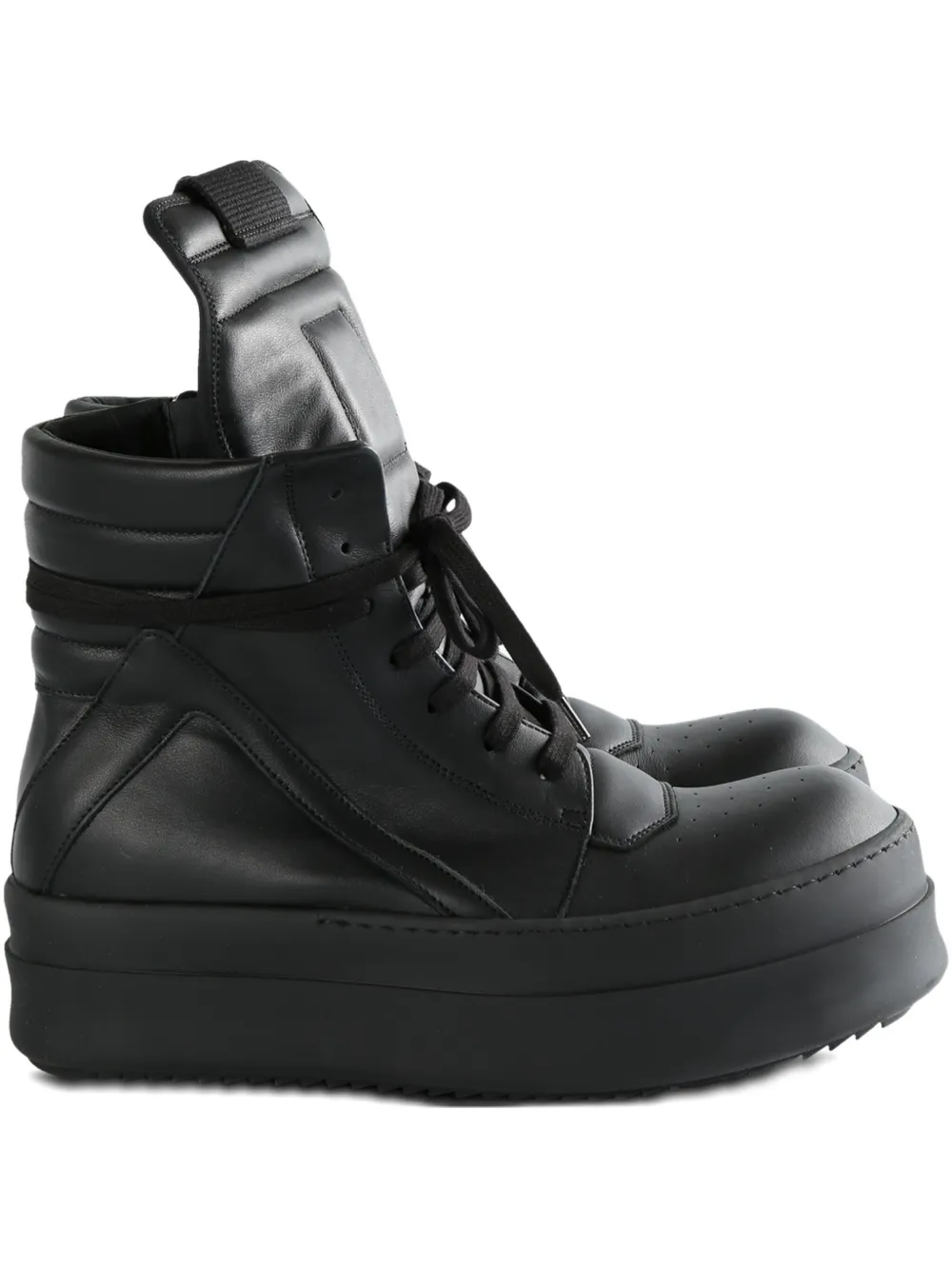 Rick Owens leather high-top sneakers Black