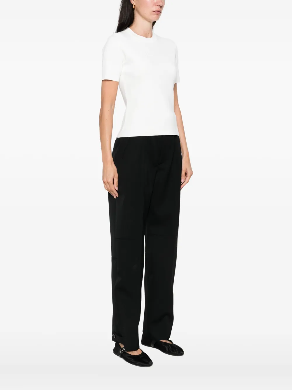 Max Mara ribbed crew-neck T-shirt Wit