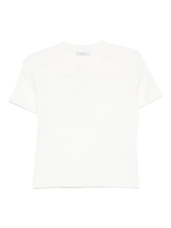 Max Mara Ribbed Crew-neck T-shirt in White