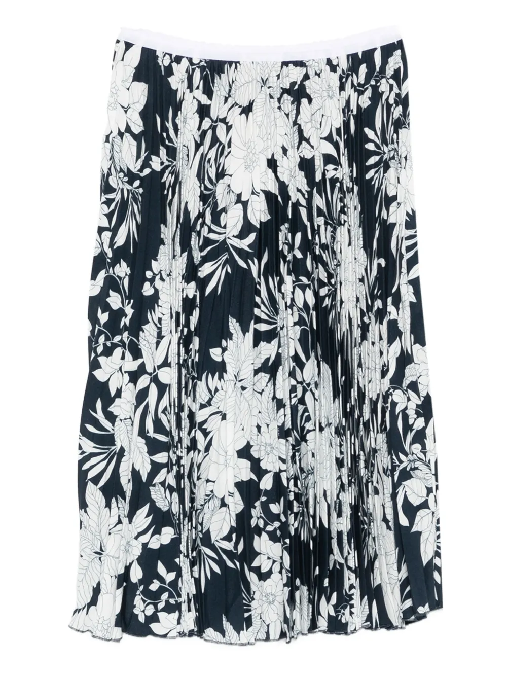 Nº21 Plooirok met bloemenprint Blauw