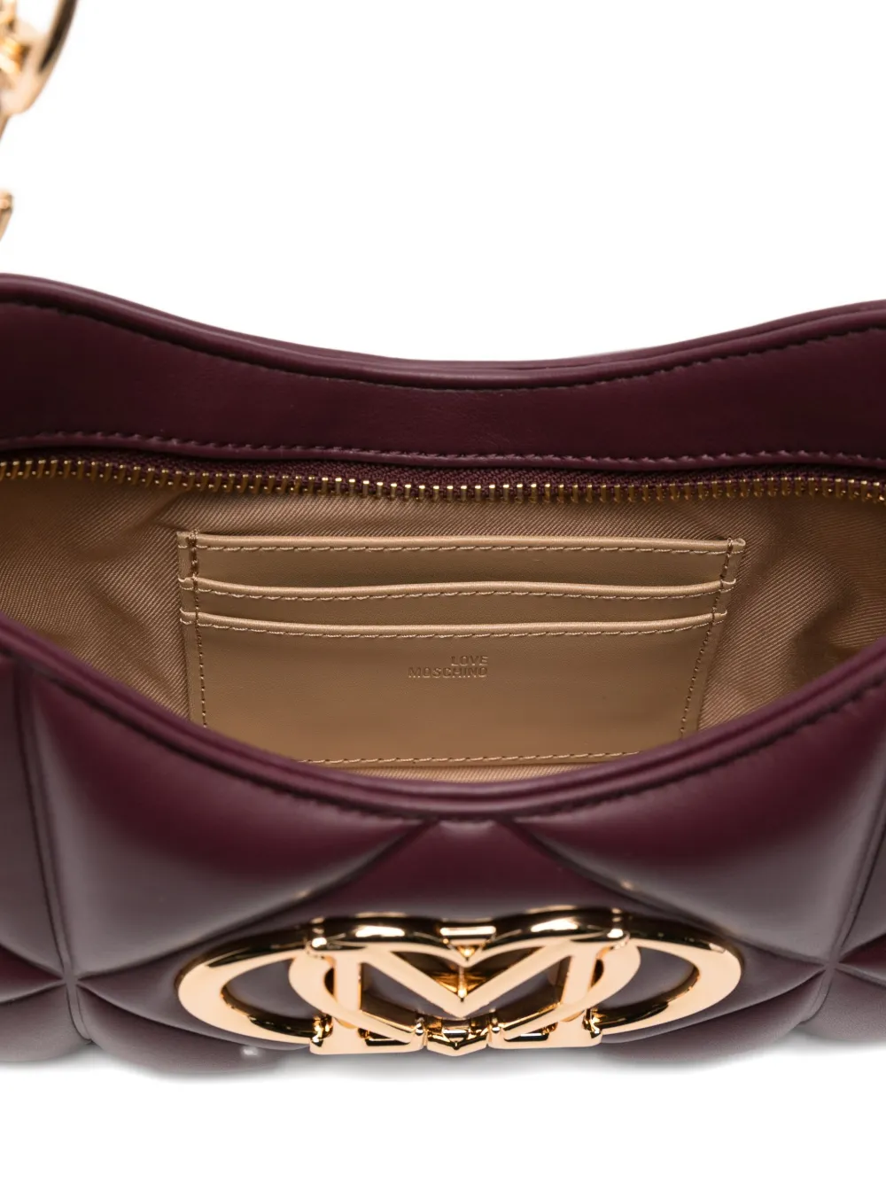 Love Moschino quilted logo shoulder bag Rood