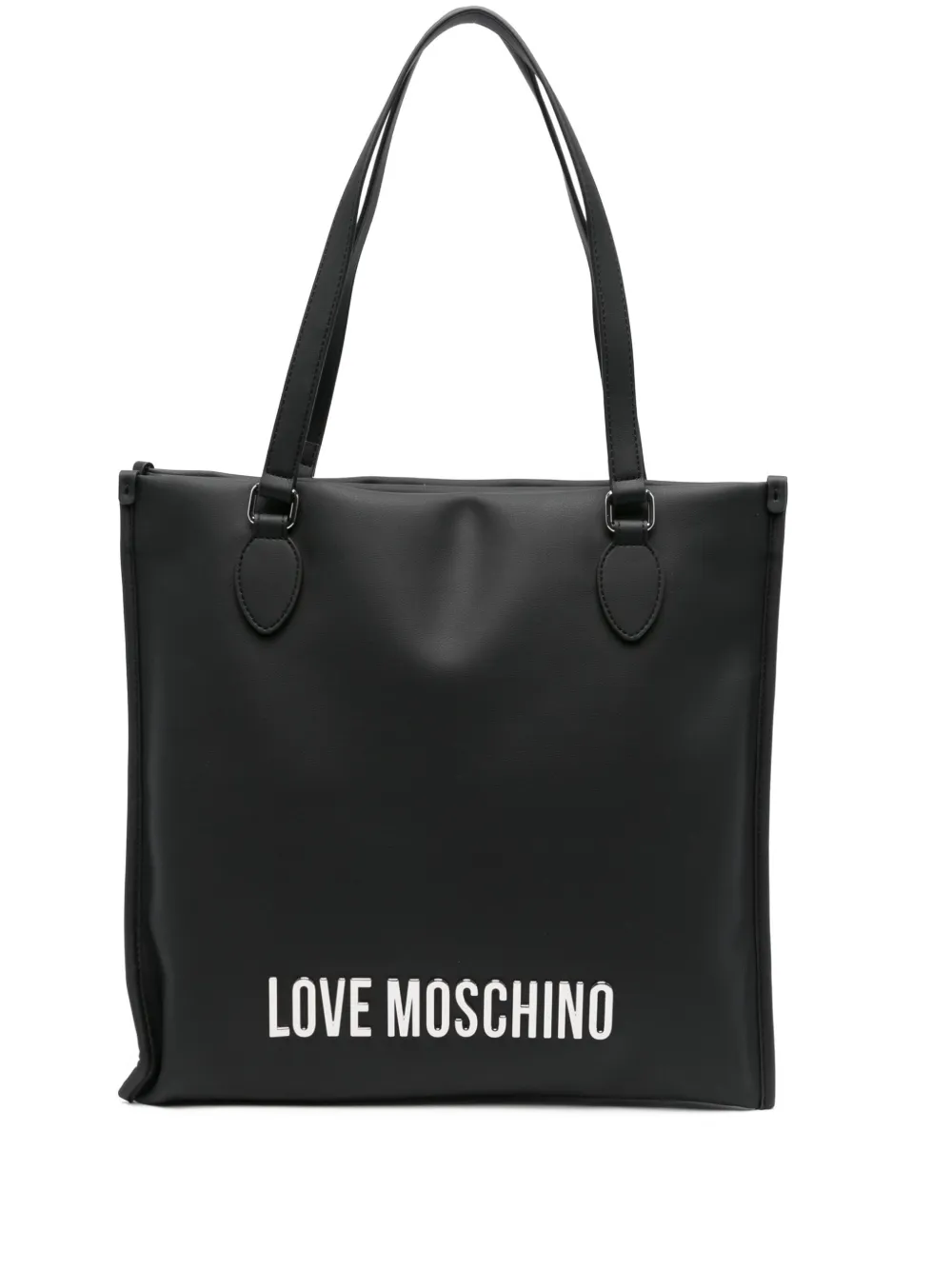 Love Moschino logo-plaque tote bag Zwart