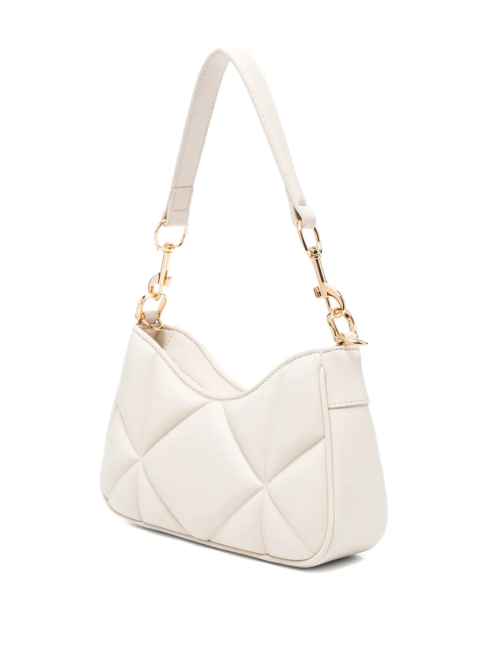 Love Moschino quilted logo-plaque shoulder bag Beige