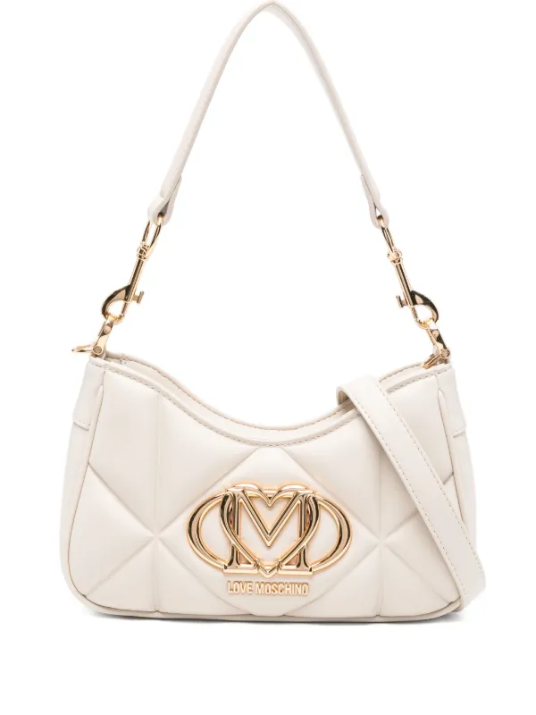 Love Moschino Quilted logo-plaque Shoulder Bag Neutrals Farfetch - Main Image