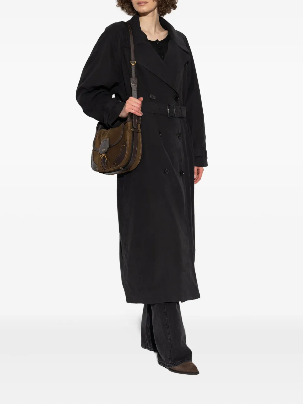 ISABEL MARANT Elea trenchcoat met dubbele rij knopen Zwart