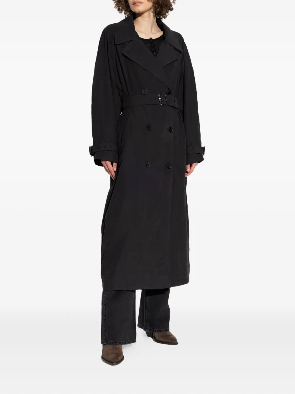 ISABEL MARANT Elea trenchcoat met dubbele rij knopen Zwart