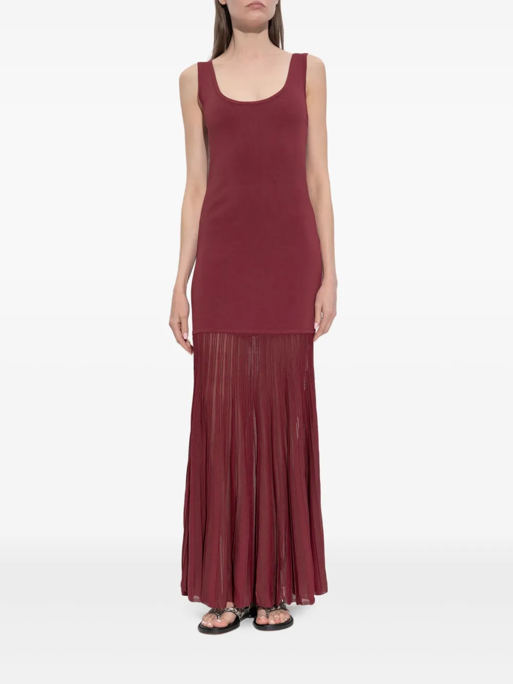 Michael Kors Maxi-jurk met plooirok Rood