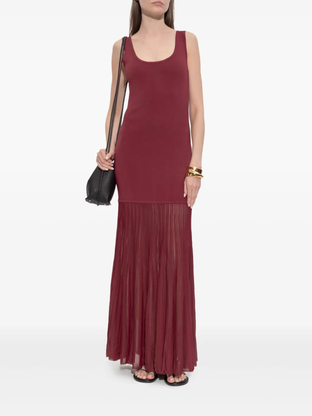 Michael Kors Maxi-jurk met plooirok Rood