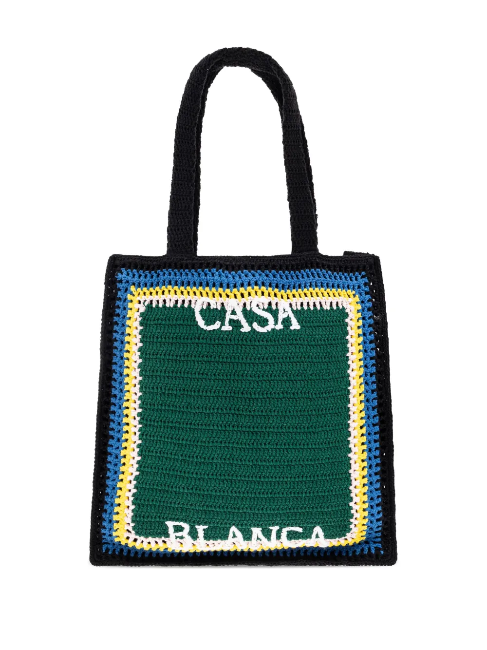 Casablanca lettering cotton tote bag Groen