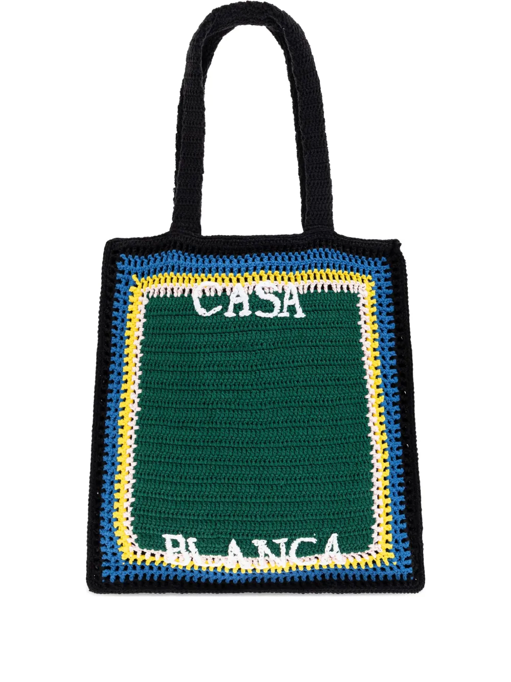 Casablanca lettering cotton tote bag Groen