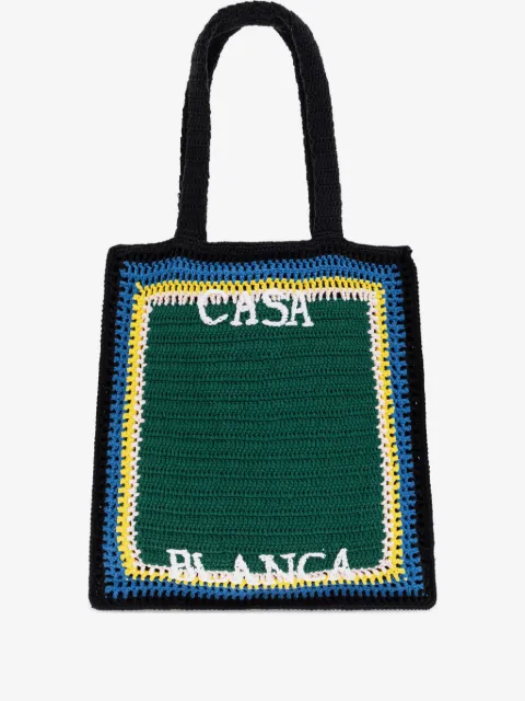 Casablanca lettering cotton tote bag
