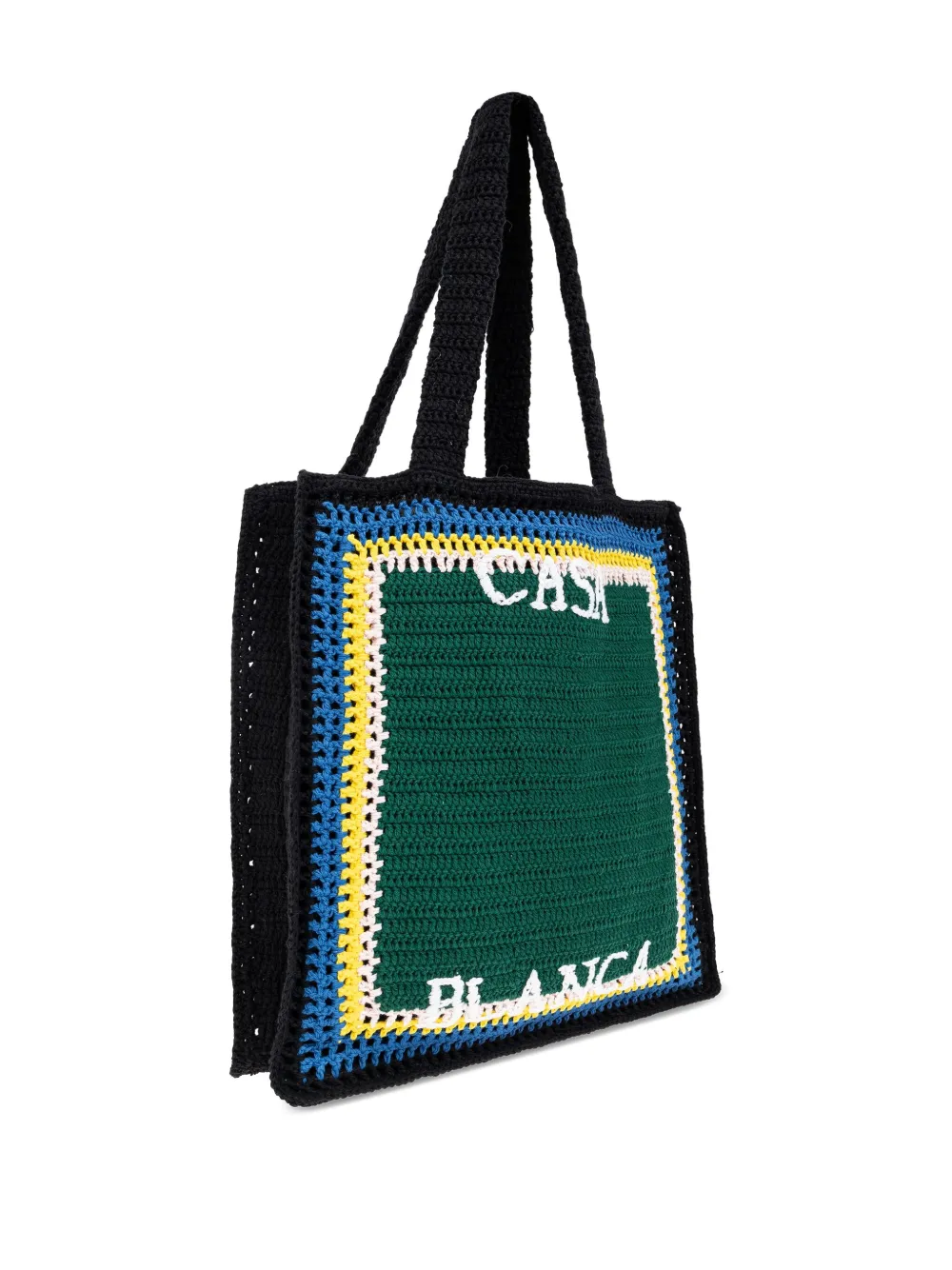 Casablanca lettering cotton tote bag Groen