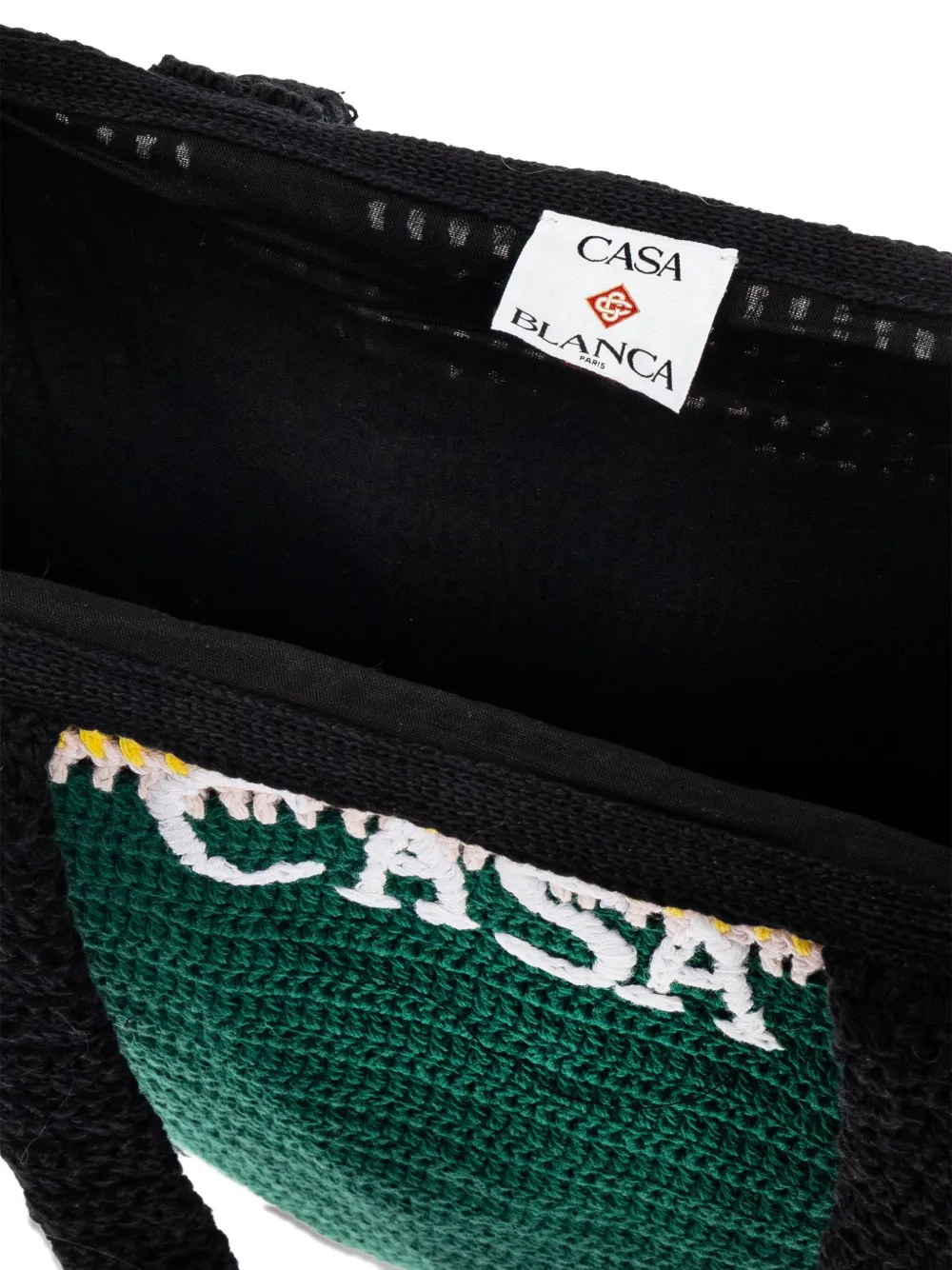 Casablanca lettering cotton tote bag Groen