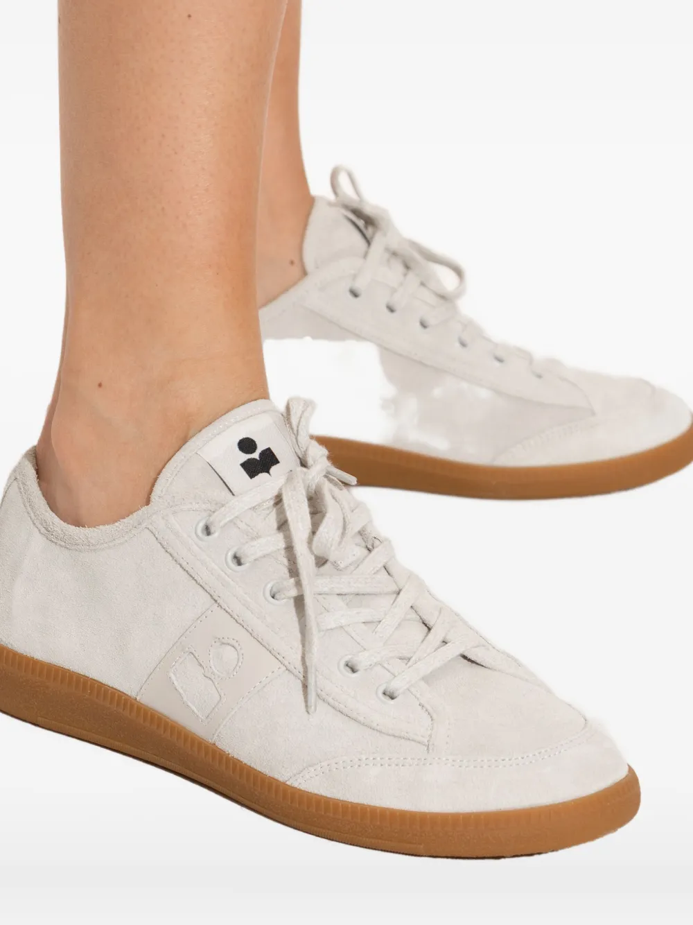 ISABEL MARANT Klyce suede lace-up sneakers Neutrals