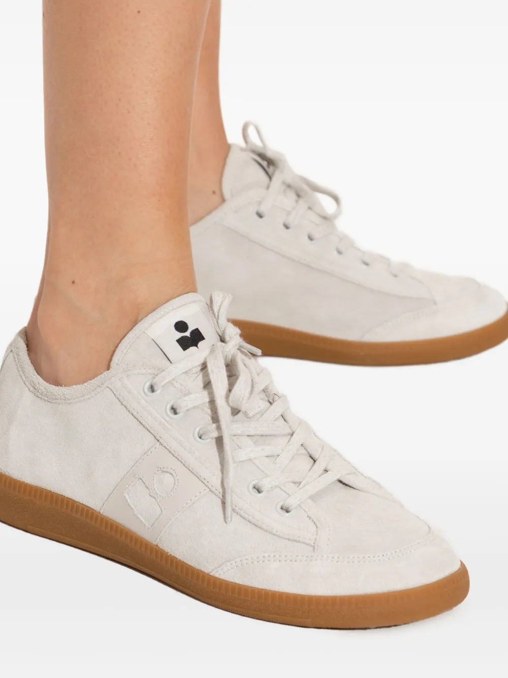 ISABEL MARANT Klyce suede lace-up sneakers Neutrals