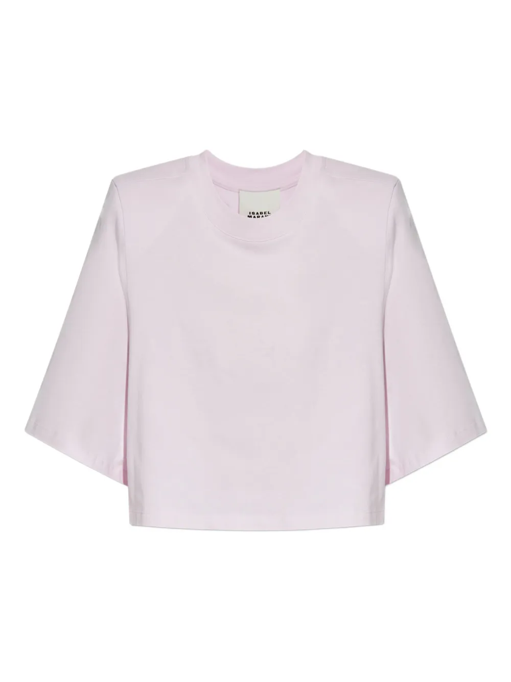 ISABEL MARANT Zaely padded-shoulder cropped top Roze