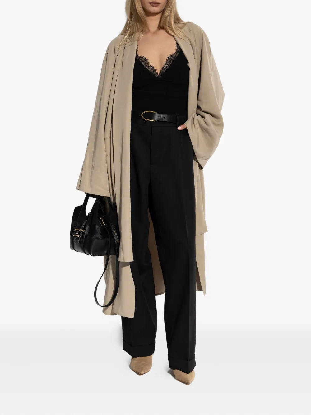 By Malene Birger draped open-front coat Beige
