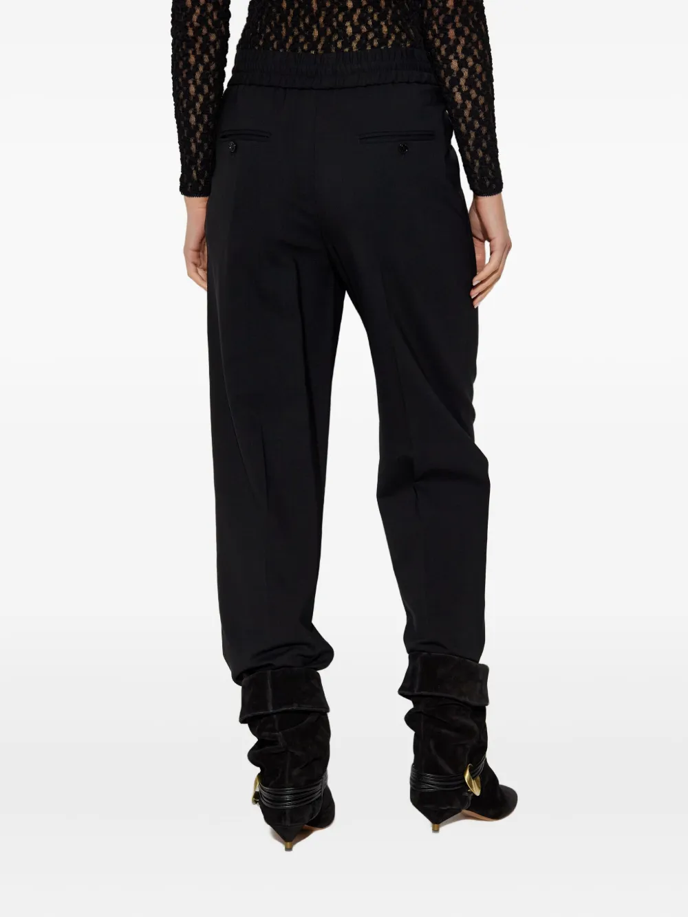 ISABEL MARANT virgin-wool high-rise trousers Zwart