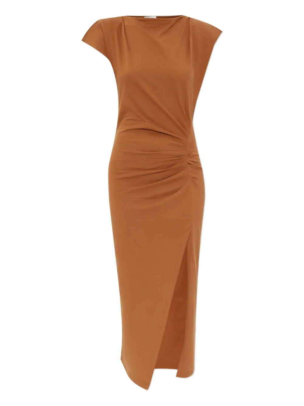 ISABEL MARANT Nadela side-split draped midi dress Bruin