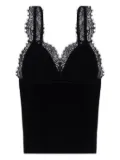Blumarine lace-trimmed ribbed top - Black