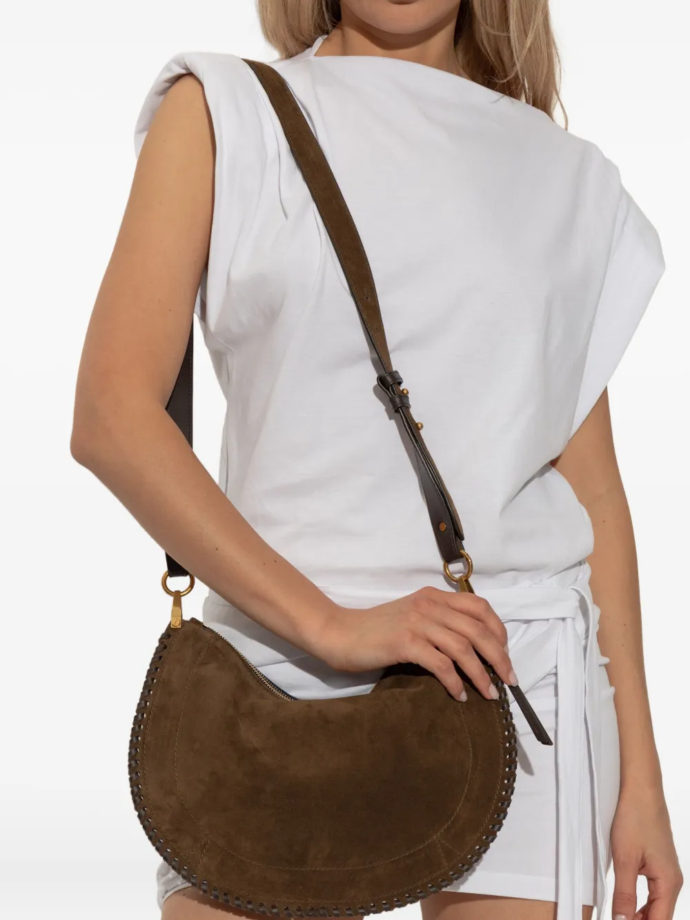 ISABEL MARANT Oskan suede shoulder bag Bruin