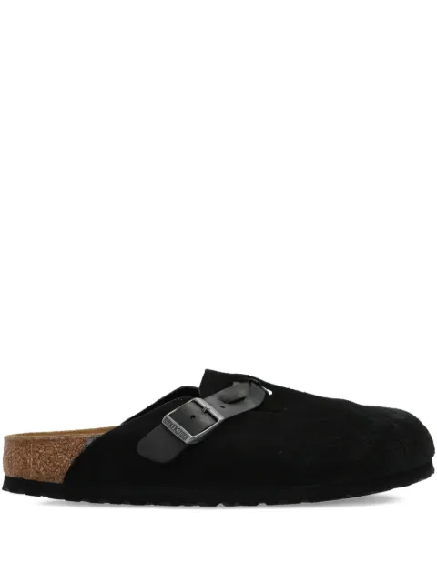 Birkenstock Boston buckle suede mules
