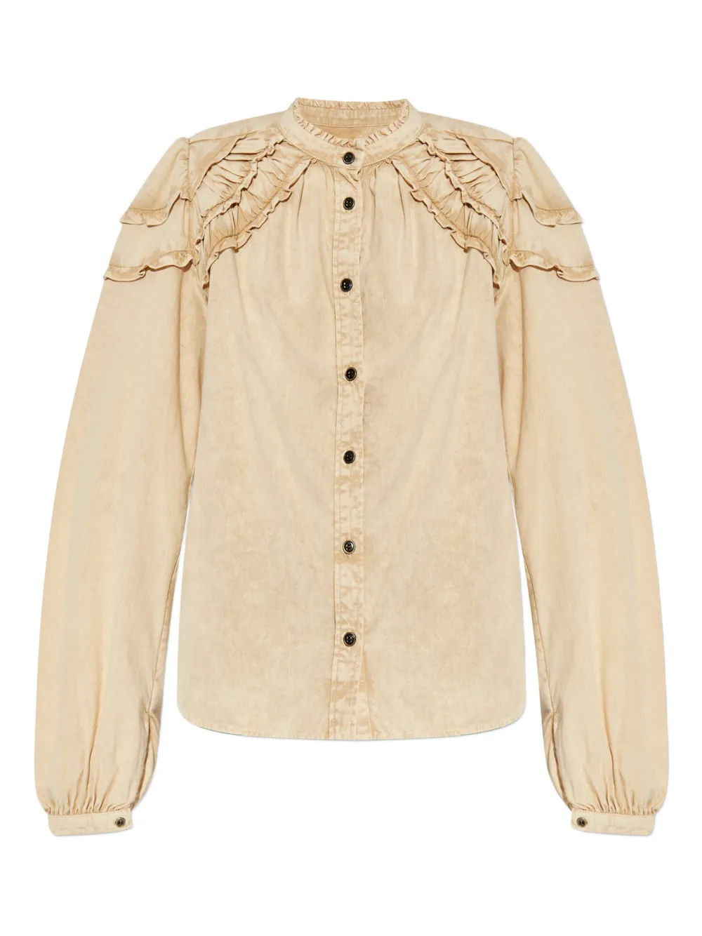MARANT ÉTOILE ruffled cotton shirt | Neutrals | Image 1
