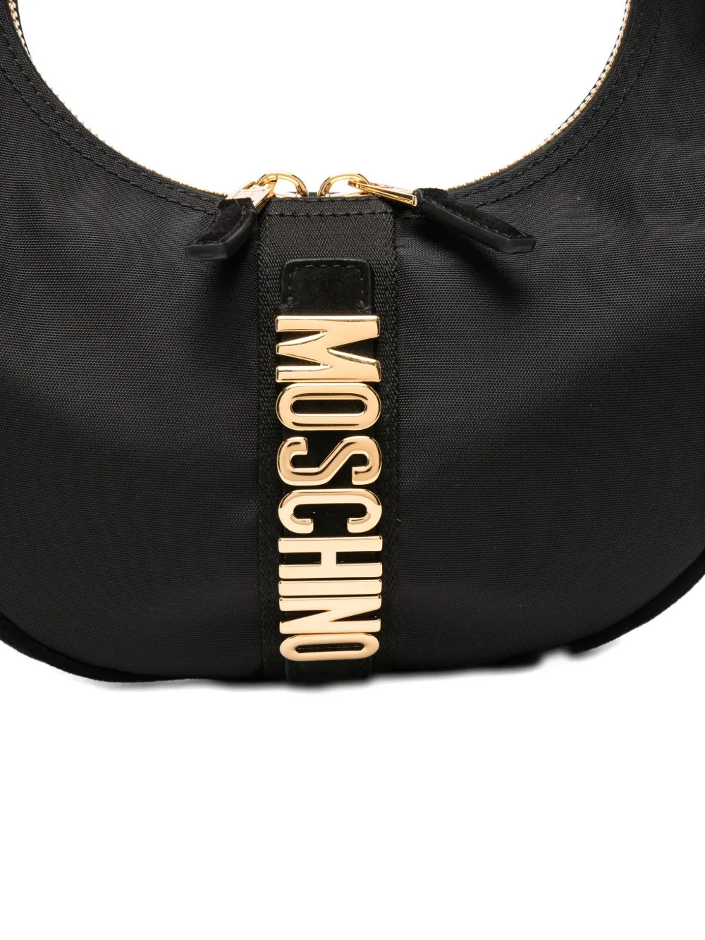 Moschino Logo-lettering Shoulder Bag In Black