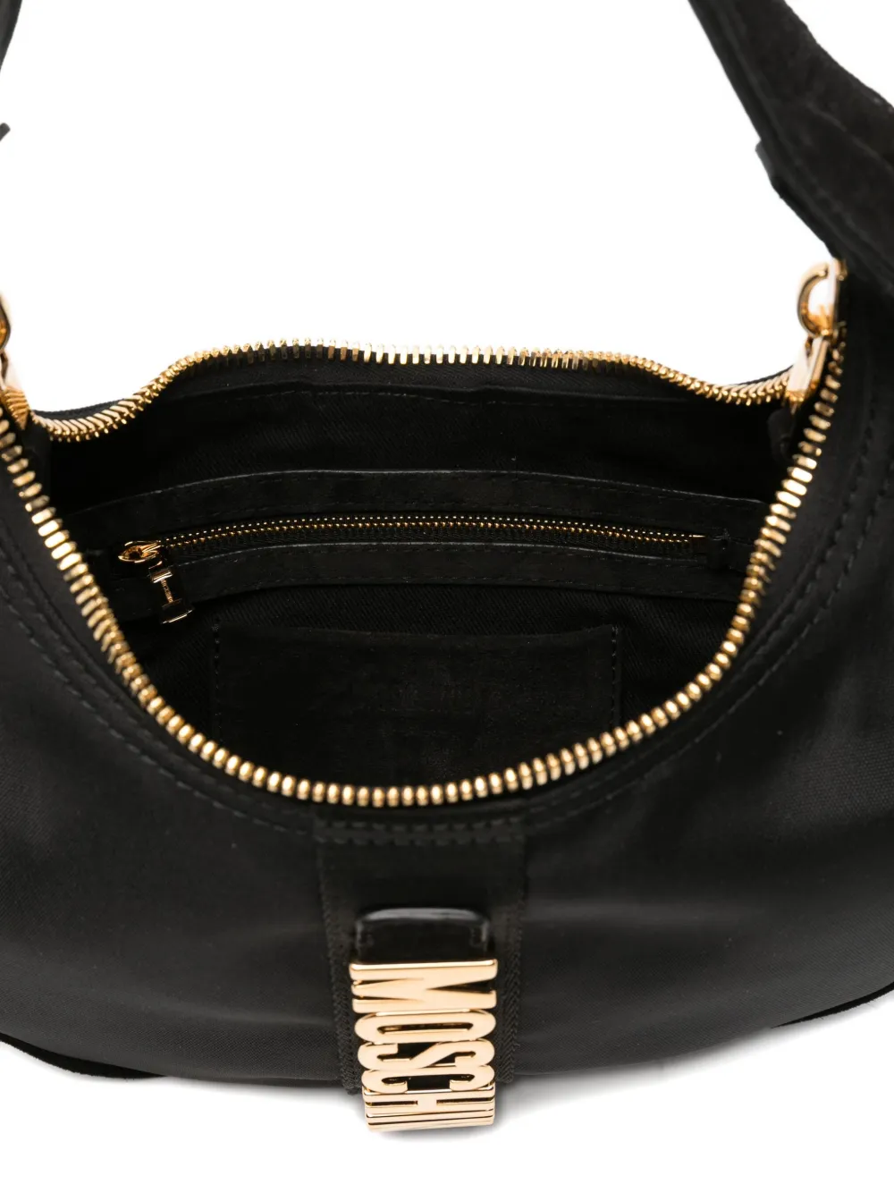 Moschino Logo-lettering Shoulder Bag In Black