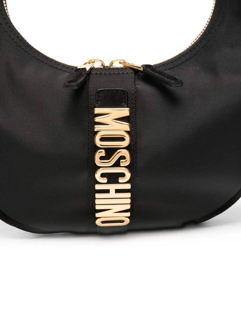 Moschino Schoudertas met logo Zwart